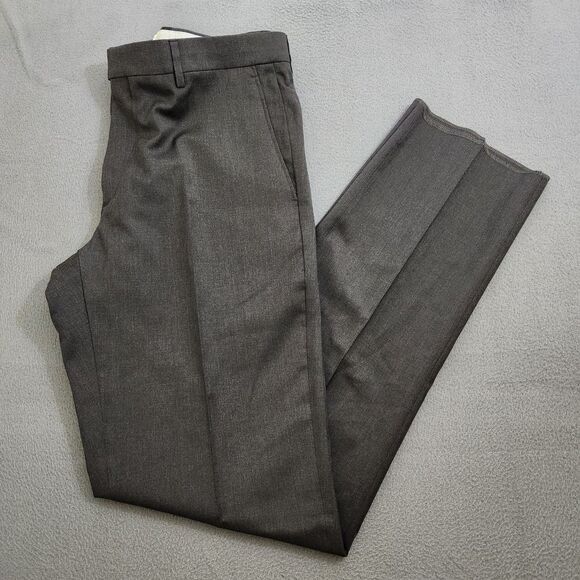 Patrick James Men 38 Black Wool Tollegno 1900 Super 100s Unhem Dress Pants NWT - Picture 1 of 14